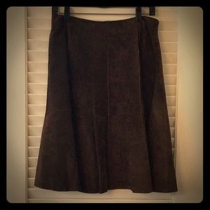 Brown suede skirt